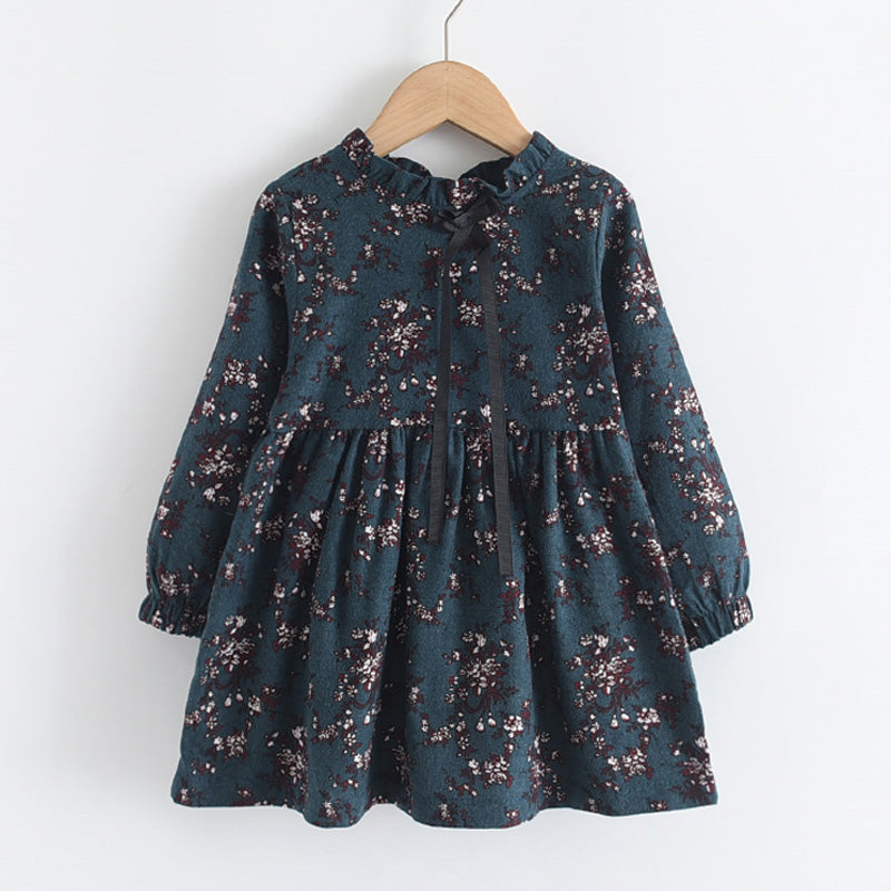 Autumn Floral Princess Dress for Girls Ages 2-8