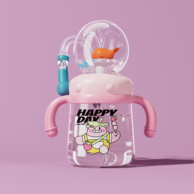 Whale Splash Sippy Cup for Toddlers — Leakproof Tritan Water Bottle