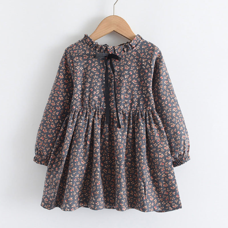 Autumn Floral Princess Dress for Girls Ages 2-8