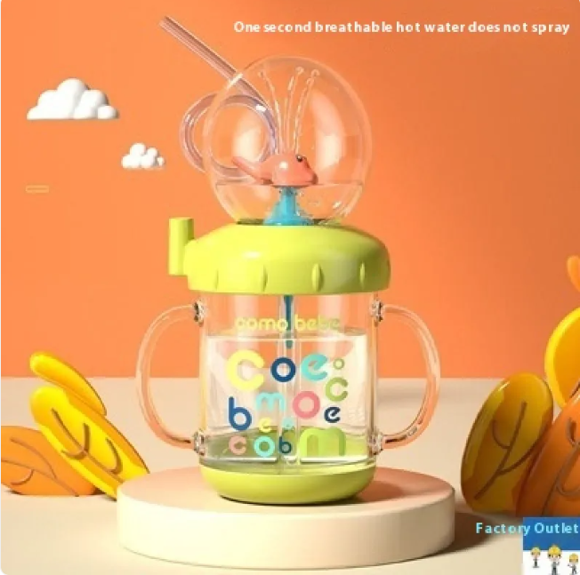 Whale Splash Sippy Cup for Toddlers — Leakproof Tritan Water Bottle