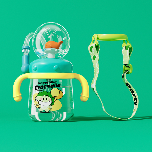 Whale Splash Sippy Cup for Toddlers — Leakproof Tritan Water Bottle