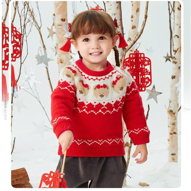 Snuggly Bear Knit Sweater for Little Girls — Adorable Baby Clothing