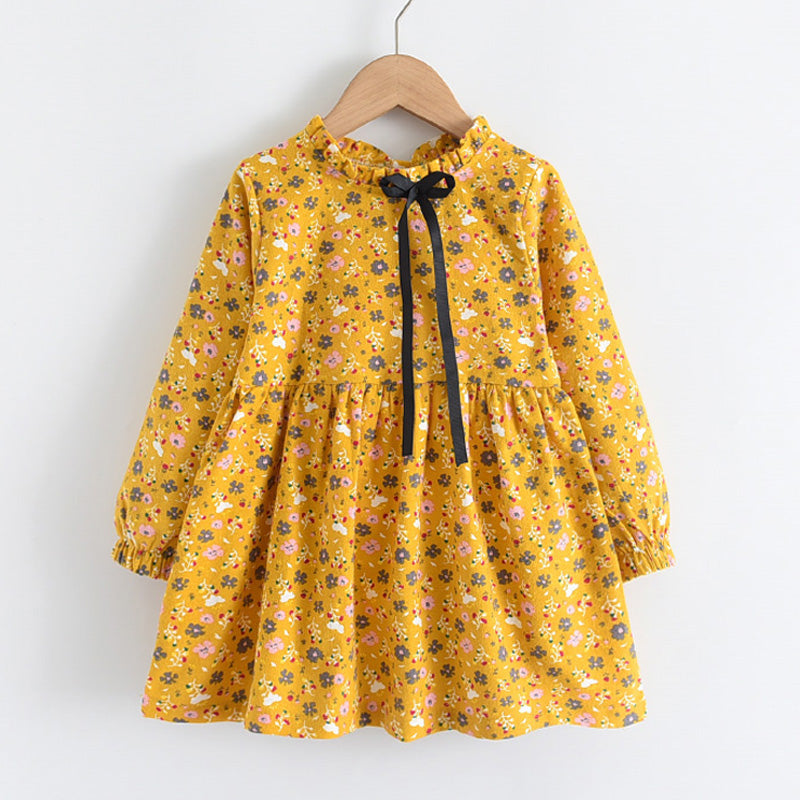 Autumn Floral Princess Dress for Girls Ages 2-8