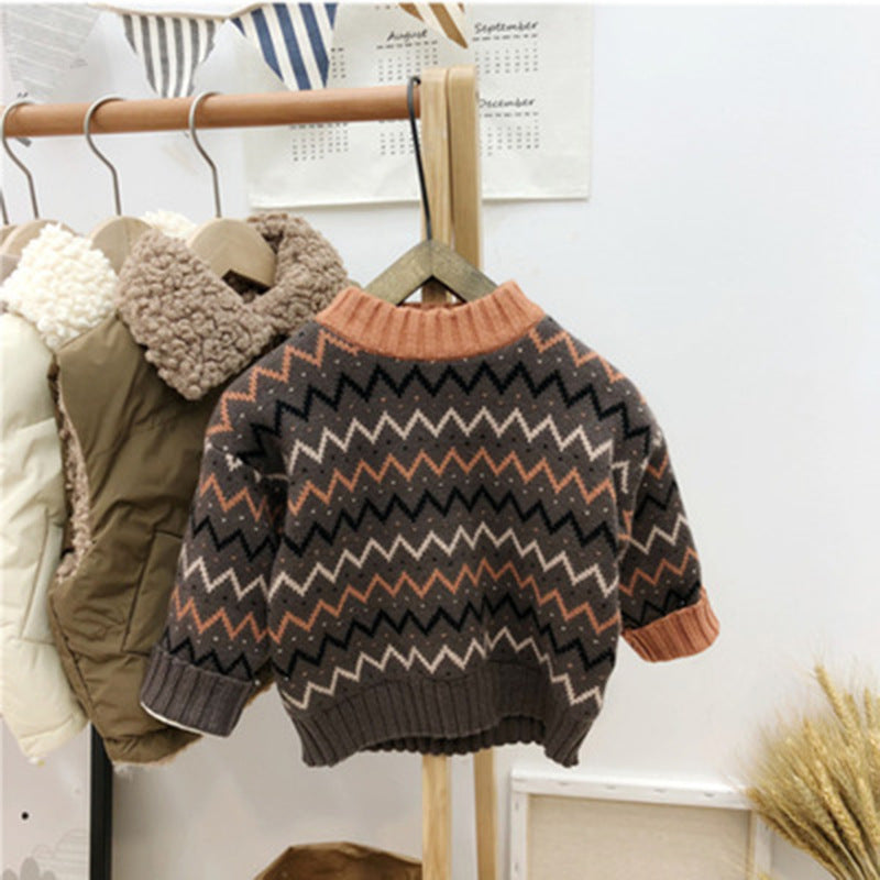 Petit Chic Unisex Baby Sweater — Korean-Style Knit for Boys & Girls