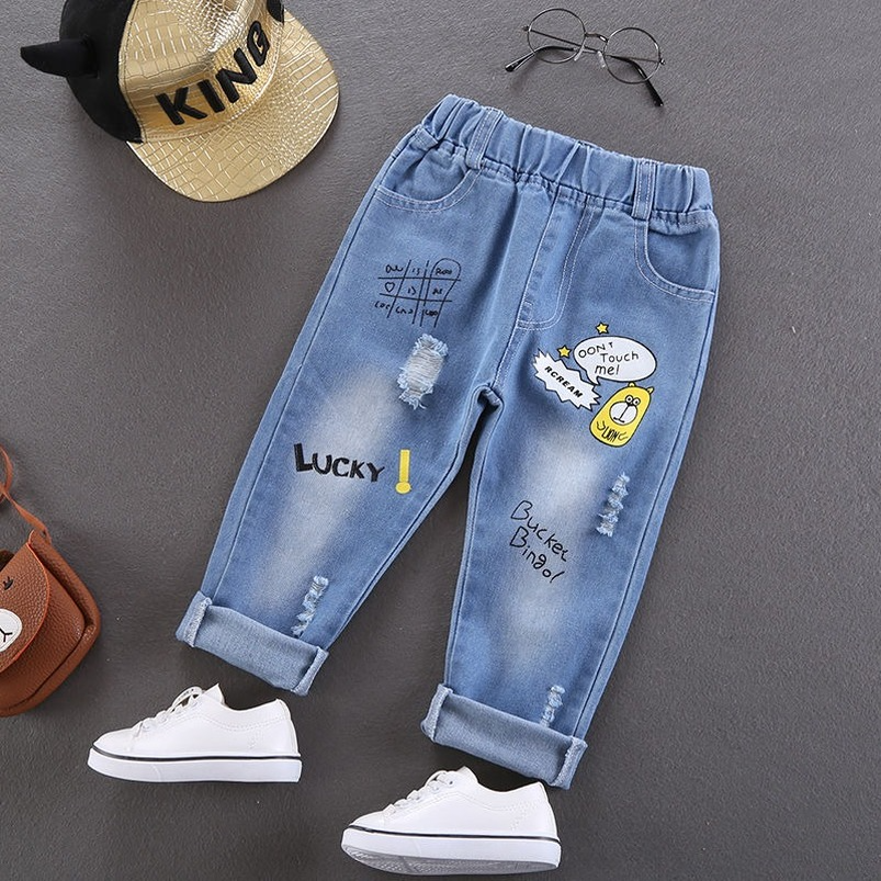 Toddler Boys Denim Cartoon Graffiti Jeans (Ages 2-6)