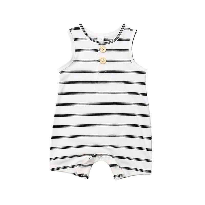 Sunny Stripes Baby Boy Romper Set — Summer Clothing for Little Ones