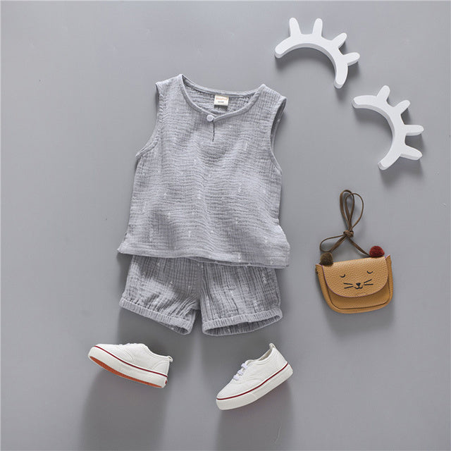 Little Explorer Summer Set — Cotton 2-Piece Outfit for Baby Boys