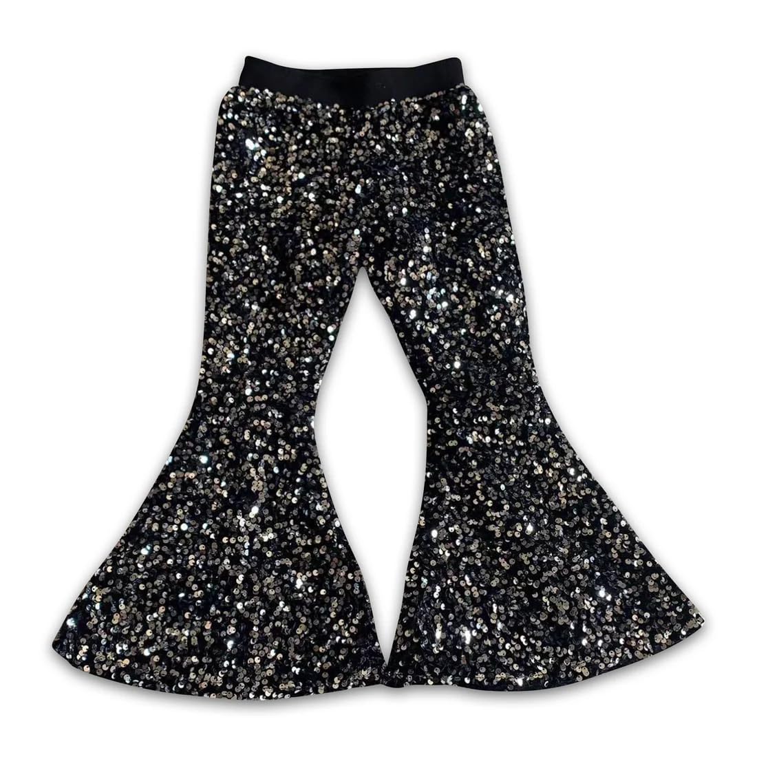 Yawoo Haan Kids Clothing Black Sequins Pants