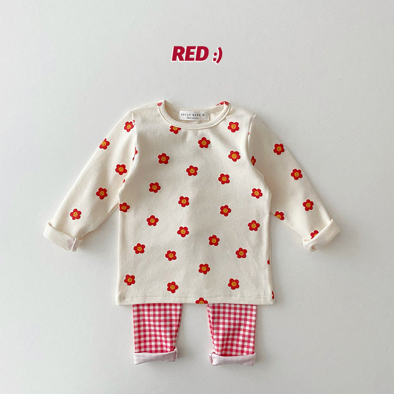 Cartoon Multi-Color Elastic Children's Clothing Set
